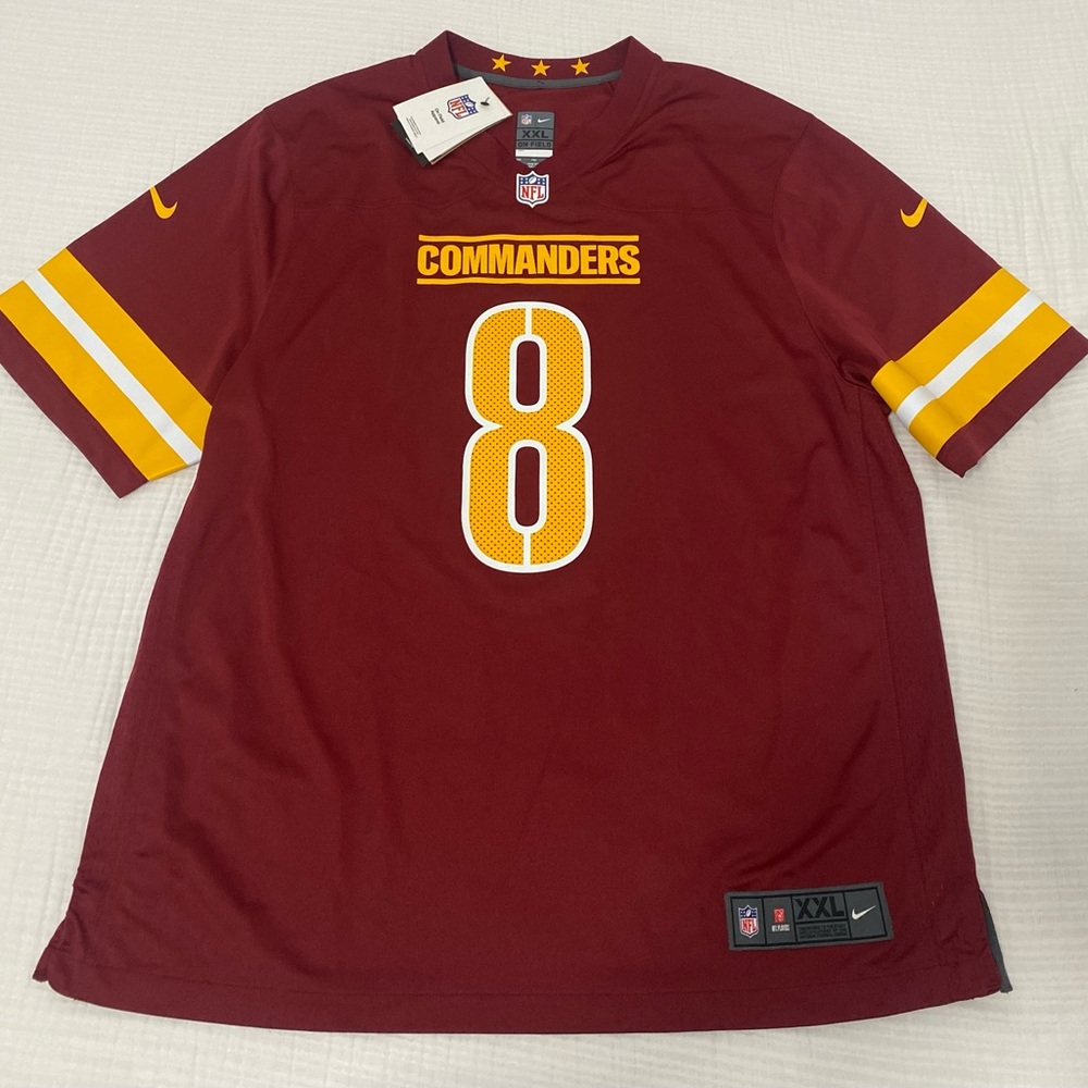 Nike Burgundy and Yellow Commanders Jersey